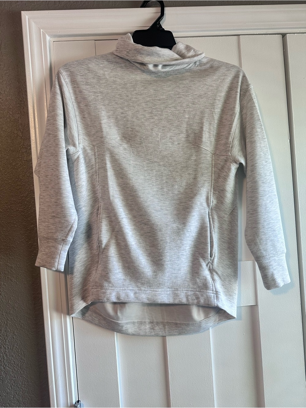 Danskin Heather Light Gray Funnel Neck Sweater